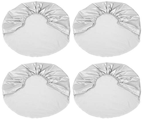 Lot de 4 Housses de Protection pour Pneu de Roue de 27 à 29 Argentées pour Extérieur, Voiture, Remorque, Camping-car, Camion, SUV, RV, Housse de Roue étanche, Protection contre la Pluie et la Neige.