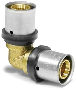 Sanpro THPRESS Pressfitting 90° Winkel - Bogen mit TH Kontur, Größe 26x3, Messing (Pressfitting)