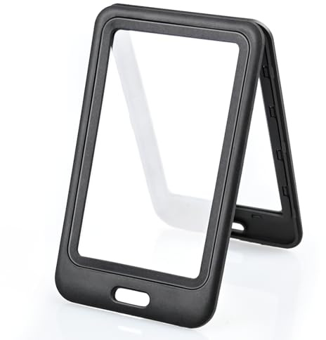 3 Pack ID Badge Holder with Double-Sided Windows Hard Plastic Vertical ID Card Holder Black ID Card Case Protector for Office, School, Conference, ID Credit Card, Proximity Key Card