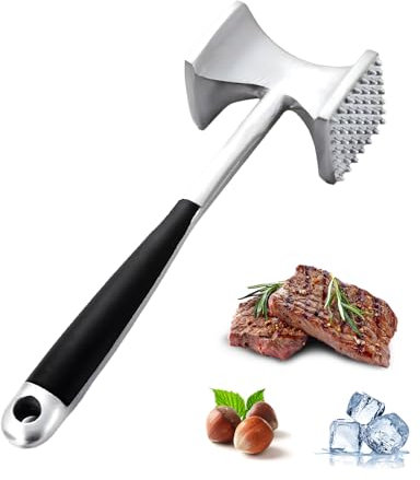 NEXROLA Attendrisseur de viande, Marteau Viande, Marteau à Steak, Maillet Double Face, Marteau à Attendrir avec Poignée Antidérapante, pour Viande, Steak, Poulet, Côtelettes, Escalopes