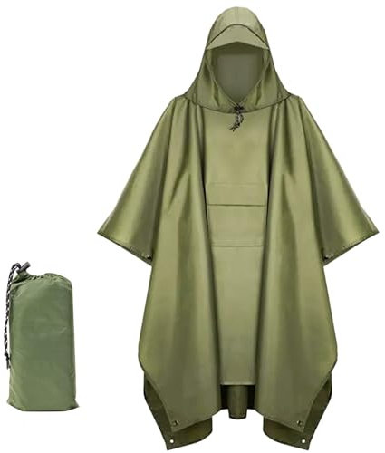 Stynice Leicht Wasserdicht Regenponcho Herren & Damen - Mehrzweck Regenjacke Outdoor mit Kapuze Faltbare Tasche für Camping Wandern Hikking - Atmungsaktive 3in1 Regencape