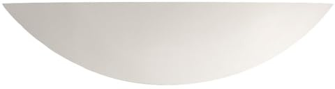 Britalia White Plaster Ceramic Single Lamp Curved Wall Uplighter 400mm, 1 x E27 ES Large Edison Screw Light Bulb Required (Not Included) | Suitable for Standard or Smart LED Lamps