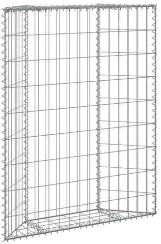 Mokuyary Letto rialzato a gabbione in trapezio in acciaio zincato, 80 x 20 x 100 cm, fioriera da giardino, vassoio per piante grasse, terrazza, patio, balcone