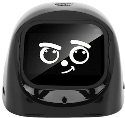 Brrnoo Cruscotto Robot per Auto AI Compagno Emotivo Animale Domestico Elettronico Intelligente Interattivo con Chat WiFi per L'apprendimento dei Bambini e Monitoraggio dello Stato (BLACK)