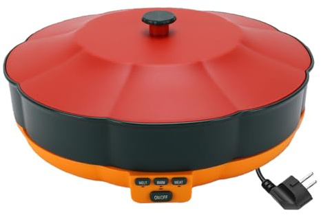 Haofy Pentola Elettrica per Fonduta di Cioccolato con Vassoi da Portata, Set Multifunzionale Rotante per Servire Tacos, Ideale per Feste e Riunioni in Casa, scaldaformaggio. (Spina europea 220V)