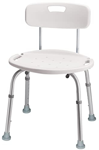 Carex Shower Chair With Back, Bath Chair and Shower Seat For Elderly, Handicap, and Disabled, 350lbs, Easy Assembly