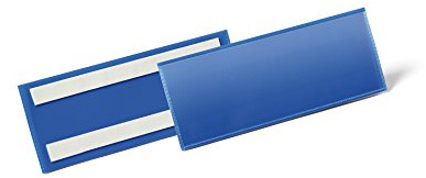 Durable Etikettentasche selbstklebend, 1/2 A5 quer, 50 Stück, dunkelblau