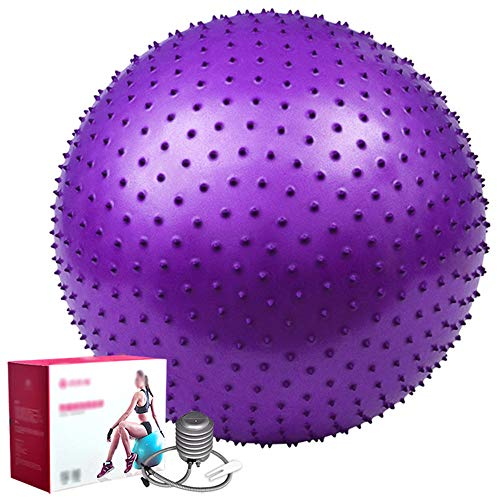 Uooeg Lila Yoga Massageball 55cm 65cm 75cm Anti-Burst-Gymnastikball für Erwachsene Schwangerschaft-65cm