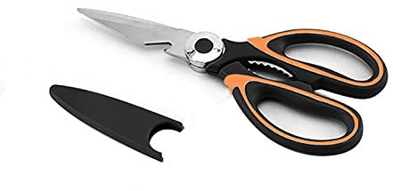 Tijeras artesanales Tijeras de cocina de acero inoxidable Tijeras multiusos Herramienta para carne Verduras Tijeras para hierbas (Naranja N)