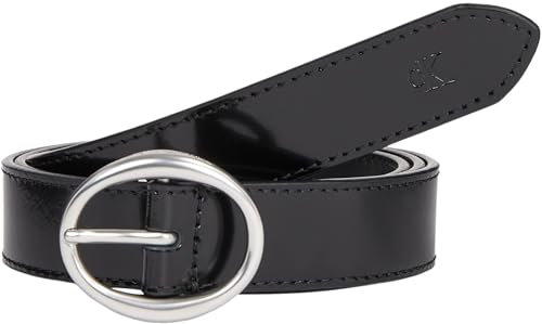Calvin Klein Jeans Damen Gürtel Classic Round Lthr Belt25Mm aus Leder, Schwarz (Black), 75 cm