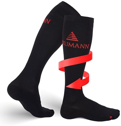 NEUMANN® Kompressionsstrümpfe Premium Jacquard - Für Kompression und Stabilität beim Laufen, Sport, Arbeiten & mehr - Mehr Leistung und schnellere Erholung (Gr. 39-42, 15-20mmHg)