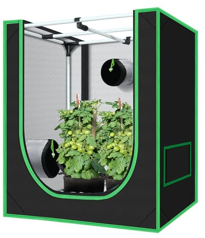 Grön koja litet odlingstält för växter inomhus 45 x 76 cm x 91 cm Mylar hydroponiska odlingstält inomhus odlingsrum för växt frukt blomma grönsaker med avtagbar vattentät golvbricka
