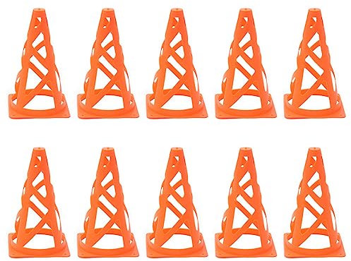 ZHOUYQXLX 10er-Pack Sport-Trainingshütchen, Kunststoffmarkierung, Trainings-Verkehrshütchen für Skaten, Fußball, Fußball, 9 Zoll