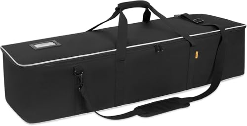 OUUTMEE Multifunktionell stativväska robust stativbärväska med handtag för lampor, högtalare, kameror, galgar, mikrofonstativ, svart, Svart A, M-104x20x20cm, stativväska