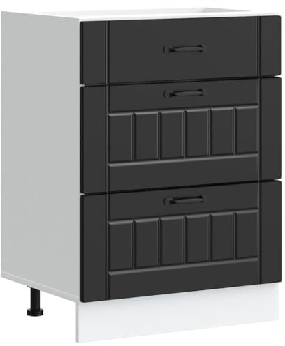 vidaXL Mueble bajo de Cocina Lucca Madera ingeniería Negra