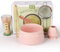 LustLocke Kit de Ceremonia Japonesa del Matcha de 5 piezas, Batidora de Matcha de Bambú, Cuenco de Matcha, Cuchara, Colador, Soporte para la Batidora, Matcha Set Rosa