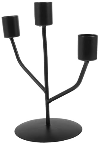 UTHCLO Vintage Triple Metal Candle Holder Candelabra Sturdy Cast Iron Taper Candlestick Stand for Wedding Table Centerpiece and Home Dining Event Decor Indoor Outdoor Use