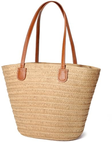Hommtina Straw Bag Womens Straw Beach Bag Vacation Purse for Summer