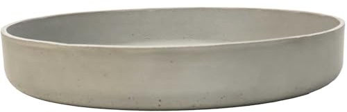 VIVANNO Pflanzschale Fiberglas 30x5 cm Grau Betonschale Dekoschale Modern Stil robust für Außenbereich Innen vielseitig kombinierbar langlebig