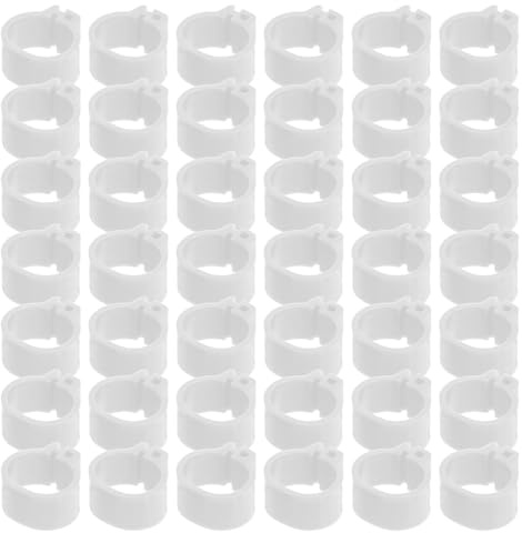 Veemoon Anneaux D'identification pour Pigeons 10 Mm Bagues Patte en Plastique Blanc 100 Pièces Usage Élevage Volaille Oiseaux Petits Animaux