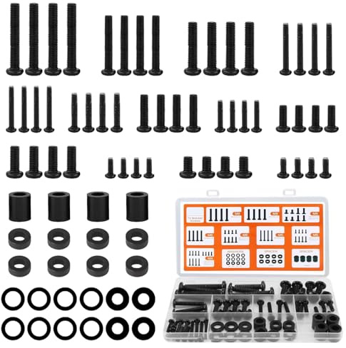TV Bracket Screws Kit, 76 pcs Mounting Screws M4 M5 M6 M8 Universal VESA Screws, Bolts, Spacers & Washers For Most TV Stand, TV-Mount & Bracket Bolts