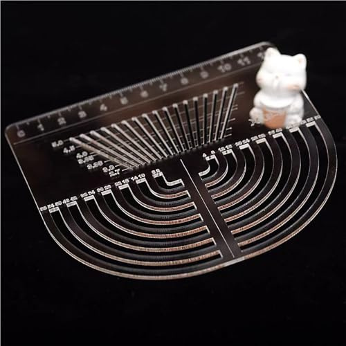 MIUPOO Leather Stitching Aid Plate,Stitching Punch Aid Plate,Multifuction Stencil Template Leather Punching Tool,Clear Acrylic Circle Template,1 Piece.