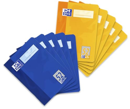 Oxford escuela 100050397 Octavo Notebook, A6, 32 hojas, 90 g/m² Papel Óptica, 10-pack surtidos