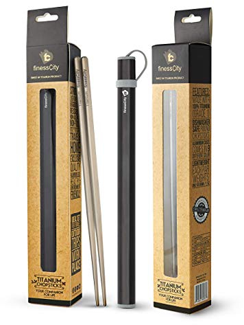 Bacchette in titanio Extra Strong Ultra Lightweight Professional (Ti), le bacchette sono dotate di custodia in alluminio di qualità esclusiva (Nero)