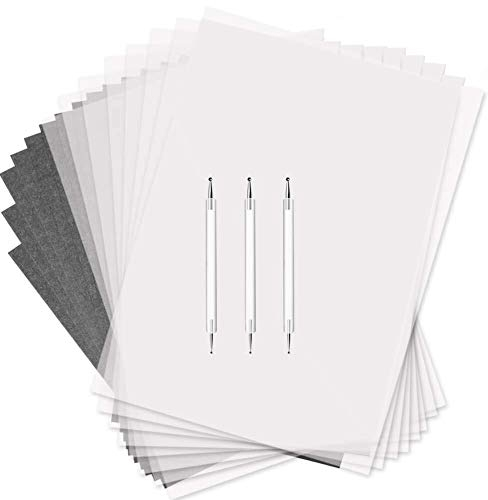 Selizo Transparentpapier und Kohlepapier, Schwarz, Graphit-Transferpapier mit Stift, für Holzbrennung, Holzschnitzereien und Durchzeichnen