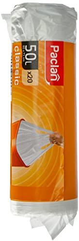 Paclan - Sacchetti per la spazzatura con manico, 20 x 50 l, 20 pezzi