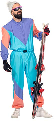 WILBERS & WILBERS - Herren Kostüm Vintage Ski Sport - Overall Karneval Fasching - einteiliger Overall lila-blau - Größe 60