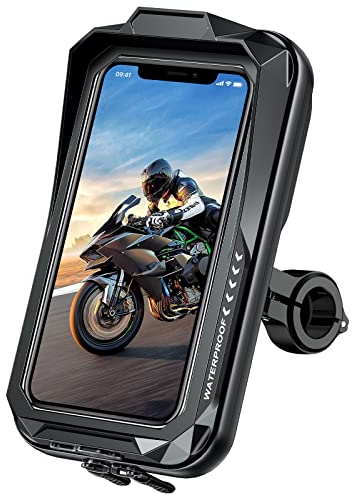 KTUEOV Handyhalterung Motorrad Wasserdicht, 360° Drehbarer Handyhalter für Motorrad, Fahrrad, E-Scooter, MTB, Roller mit Touchscreen, Universal Lenker Handyhalterung für 4,0-7,0 Zoll Smartphones