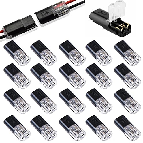 50 Stück Praktischer Schneller Kabelstecker, Kabelstecker 2-poliger Niederspannungs-Universal-Kompaktdraht, Schnellanschlussklemme Kabelverbinder, Kabel Crimp Anschluss