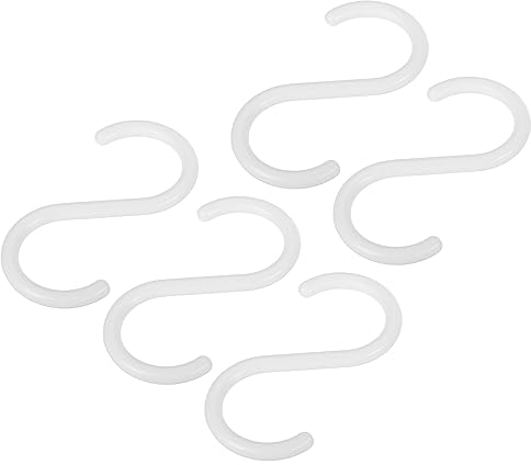 QUARKZMAN S Colgantes Ganchos x 5uds Plástico S-Forma Perchas para Cocina Utensilios, Jardín Planta Macetas, [Blanco]