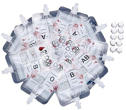 Paquete 10 Bolsas Sangre Para Bolsas Bolsas Taza Vacía Diario Halloween Contenedores Bolsas Tazas Para Fiesta Fiesta Halloween Accesorios Disfraces Decoraciones