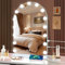 halumao Schminkspiegel mit Beleuchtung, 40×60cm Large Lighted Makeup Mirror with 15 Dimmable Bulbs, 3 Color Modes, Adapter Plug, Tabletop or Wall Mounted Mirror for Bedroom