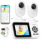 Simyke Smart BabyMonitor,1080p 2Camera,Wifi On/Off Switch,2.8 inch Display or WiFi Remote Access,NightVision,1500ft Long Range,2-Way Talk,Sound Alert,Temperature Sensor,Lullabies Feeding Remind