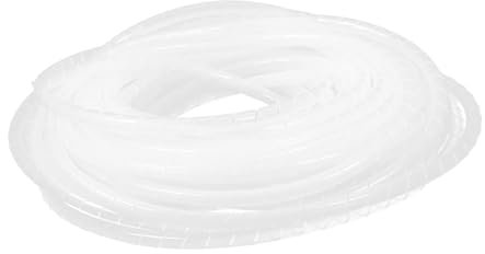 Housoutil Gaine Spiralée Flexible pour Câbles Électriques Organisateur de Cordon en Nylon Résistant Longueur 15 Mètres pour Bureau et Maison Protection Câble Blanc