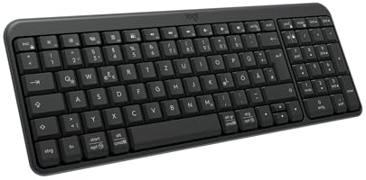 Logitech K250 Tastiera Bluetooth con tastierino numerico, semplicità di connessione, tastiera wireless compatta realizzata con plastica riciclata, con tasti comodi - Windows/macOS - QWERTZ