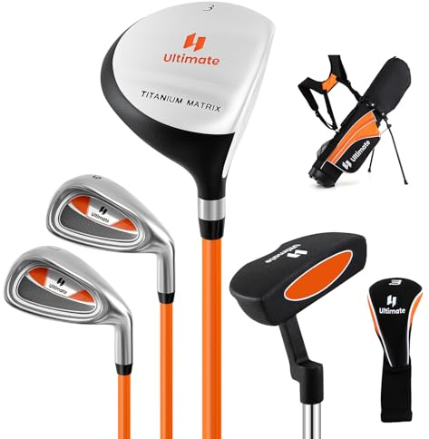 COSTWAY Komplett set med golfklubbor, högerhänt golfset med 3 fairway, 7/9 järn, putter, racketluva, bärbar golfväska, golfklubbset