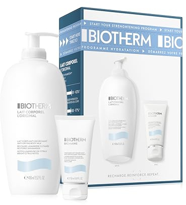 BIOTHERM Cofanetto Lait Corporel, Latte Corpo + Crema Mani Anti-Età, Idratazione e Protezione, Anti-Secchezza, Texture Leggera e Profumo Agrumato, 400 ml + 50 ml