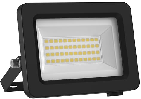 Osram LED-Flutlicht mit Energieeffizienzklasse A, schwarzes Aluminiumgehäuse, 10 W, 1750 lm, für Außenanwendungen, kompaktes Design, leichtes Gewicht, einfache Montage, LED nicht austauschbar