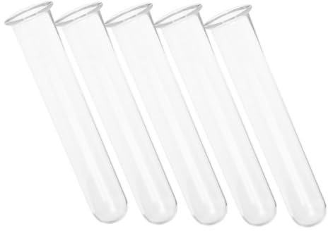 VICASKY 5pcs Transparent Glass Hydroponic Propagation Tubes for Plants Vintage Test Tube Vases for Flower Arranging Home Office Decor