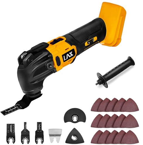 Oscillating Multi Tools for Dewalt 20V Battery, Multi-Use Cutting and Sanding Tool, 4°Oscillation Angle, 6 Variable Speeds, Quick-fit Blade Design with 22pcs Accessories for Cutting, Sanding, Scraping