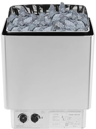 Stufa elettrica per sauna, 9 KW, forno elettrico con protezione contro il surriscaldamento e timer, intervallo di temperatura 0-110 °C, forno sauna per 9 m³, montaggio a parete
