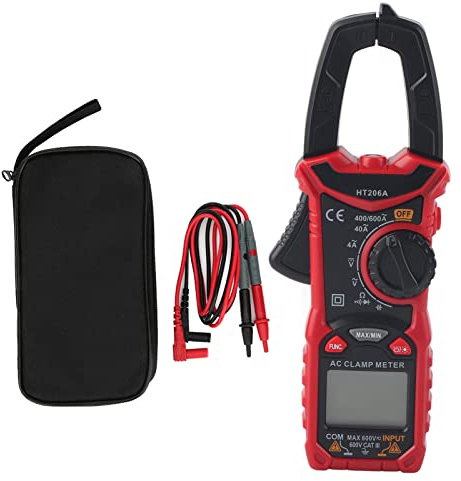 HT206A digital klämmätare Multimeter LCD-skärm AC DC Spänning Strömmotståndsmätare Handhållen bärbar klämmätare för elektriker Ingenjörer Tekniker ABS-material 25 mm Käftöppning
