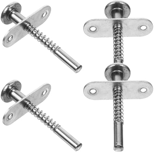 SEWACC Loquets à Piston à Ressort en Métal 4 Pièces Petit Modèle 6,5 X 65 MM pour Lit Bébé et Berceau, Serrure pour Meubles et Fenêtres, Kit Réparation Usage Domestique