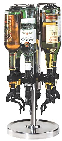 OGGI Professional 6-Bottle Revolving Liquor Dispenser, Stainless Steel