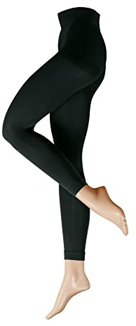 Nur Die Leggings 80 DEN Strumpfhose ohne Fuß Blickdicht warm extra breiter Komfortbund Damen, schwarz, L