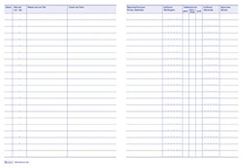 Fahrtenbuch A6quer 40 Blatt mit km-Nachweis